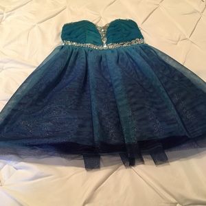 Ombré blue homecoming dress